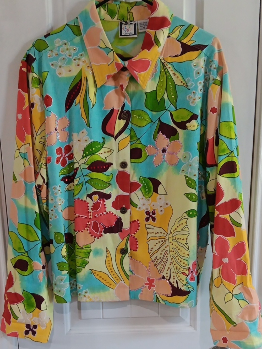 Vintage Take Two Clothing Co. Embellished Tropical Floral Jacket / Shirt
